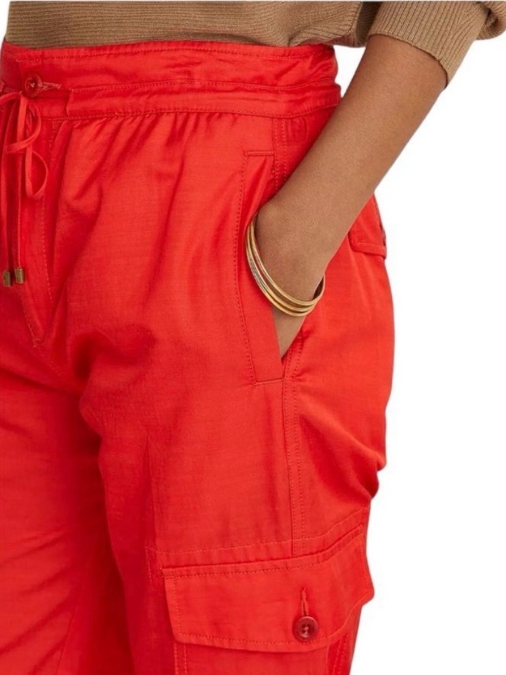 LAUREN Ralph Lauren Women's Cropped Cotton-Blend Cargo Pants size 18 - Picture 5 of 10